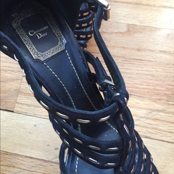 Christian Dior strappy cork heels size 41 auth htf - Picture 3 of 4